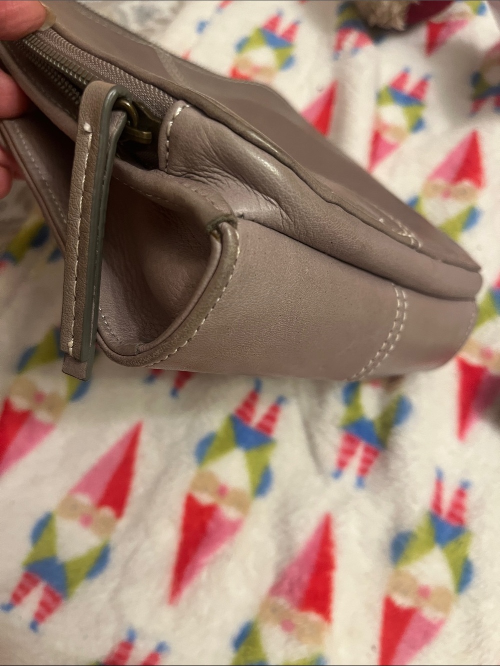 American Leather Taupe Leather Crossbody Bag - Picture 6 of 7